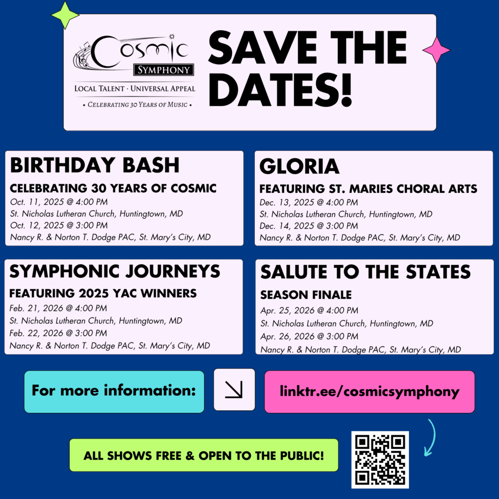 2025-26 COSMIC Concert Save the Dates