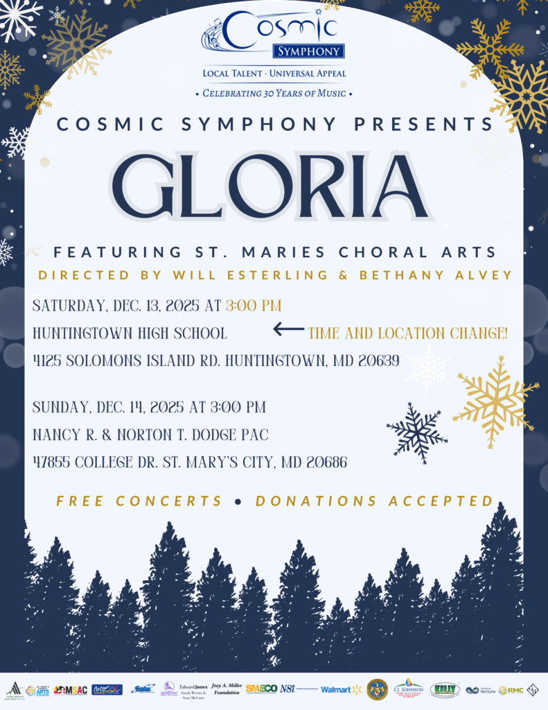 December 2025 COSMIC Concert Change in Time in Location